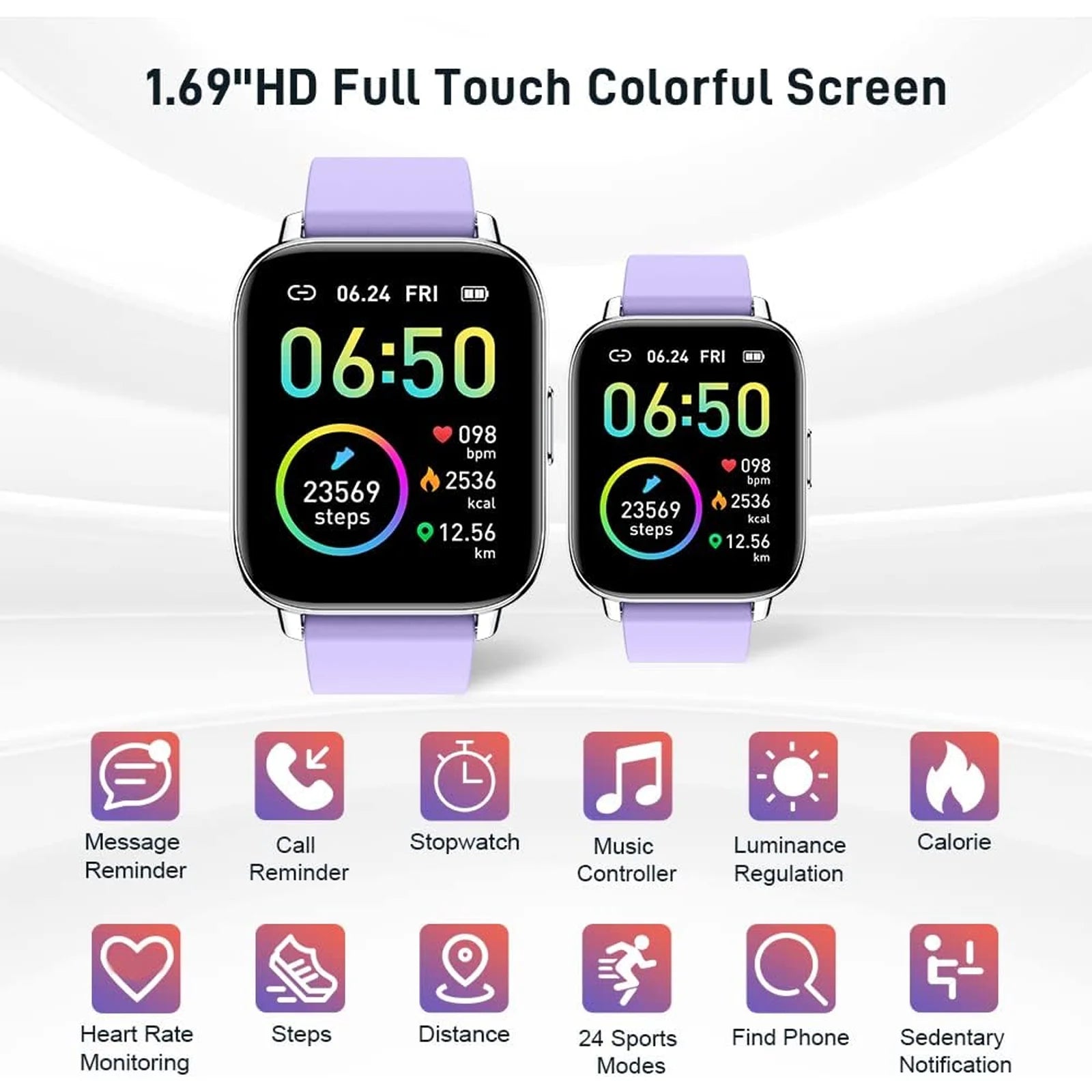 Smart Watch, Fitness Tracker Watch for Men Women, 1.69'' Touch Smartwatch Fitness Watch with Ultra Thin Watch.